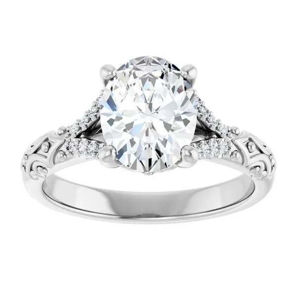 Solitaire Sculptural Engagement Ring Image 3 Natale Jewelers Sewell, NJ