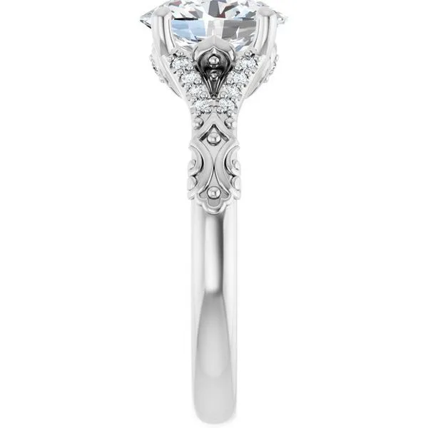 Solitaire Sculptural Engagement Ring Image 4 Natale Jewelers Sewell, NJ