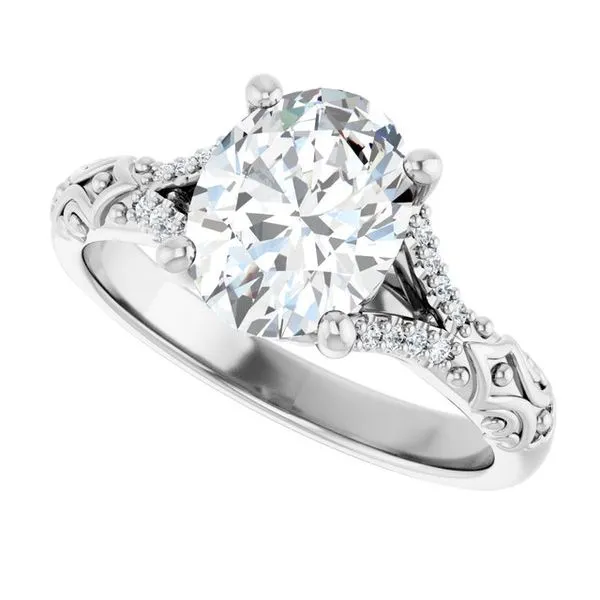 Solitaire Sculptural Engagement Ring Image 5 Natale Jewelers Sewell, NJ