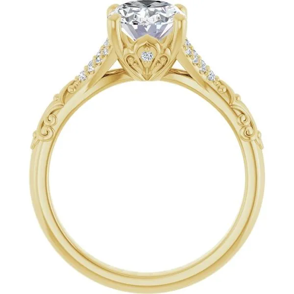 Solitaire Sculptural Engagement Ring Image 2 Natale Jewelers Sewell, NJ