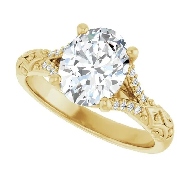 Solitaire Sculptural Engagement Ring Image 5 Natale Jewelers Sewell, NJ