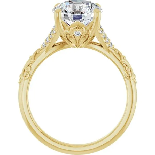 Solitaire Sculptural Engagement Ring Image 2 Natale Jewelers Sewell, NJ