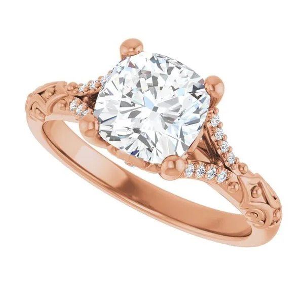 Solitaire Sculptural Engagement Ring Image 5 Natale Jewelers Sewell, NJ