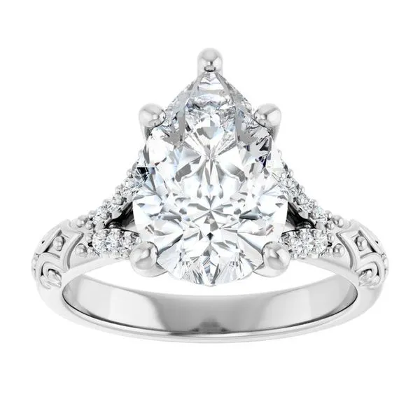 Solitaire Sculptural Engagement Ring Image 3 Natale Jewelers Sewell, NJ