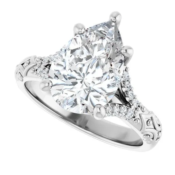 Solitaire Sculptural Engagement Ring Image 5 Natale Jewelers Sewell, NJ