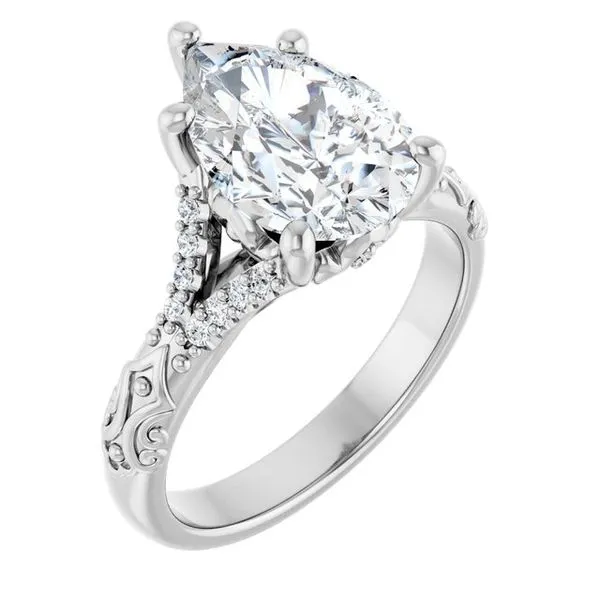 Solitaire Sculptural Engagement Ring Natale Jewelers Sewell, NJ