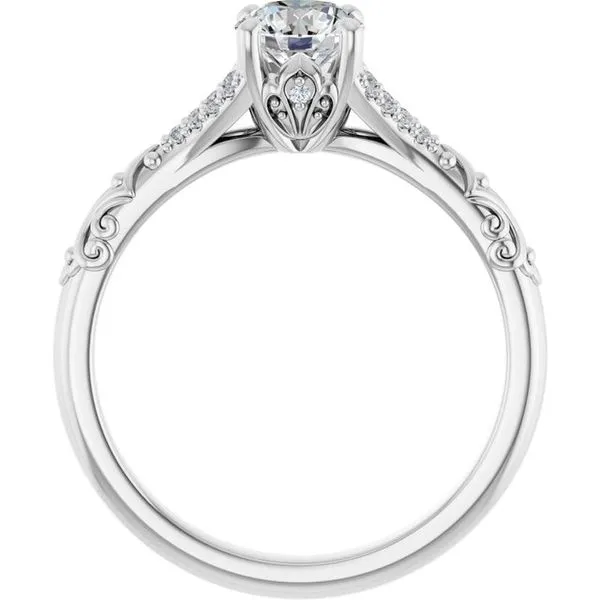 Solitaire Sculptural Engagement Ring Image 2 Natale Jewelers Sewell, NJ