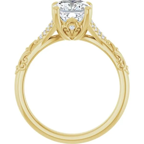 Solitaire Sculptural Engagement Ring Image 2 Natale Jewelers Sewell, NJ