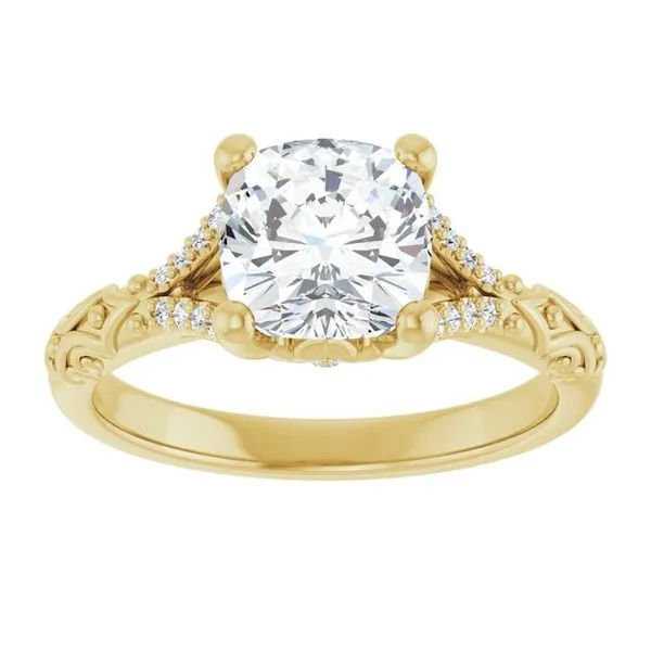 Solitaire Sculptural Engagement Ring Image 3 Natale Jewelers Sewell, NJ