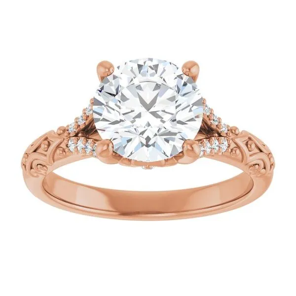 Solitaire Sculptural Engagement Ring Image 3 Natale Jewelers Sewell, NJ