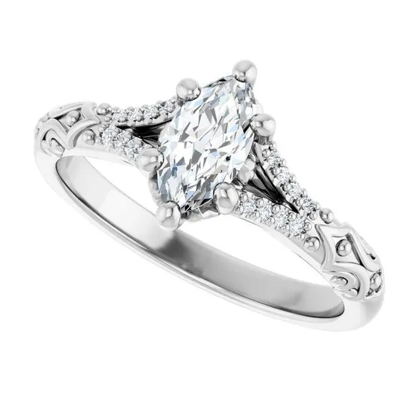 Solitaire Sculptural Engagement Ring Image 5 Natale Jewelers Sewell, NJ