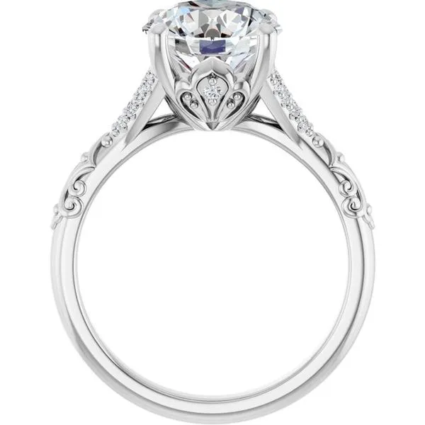 Solitaire Sculptural Engagement Ring Image 2 Natale Jewelers Sewell, NJ