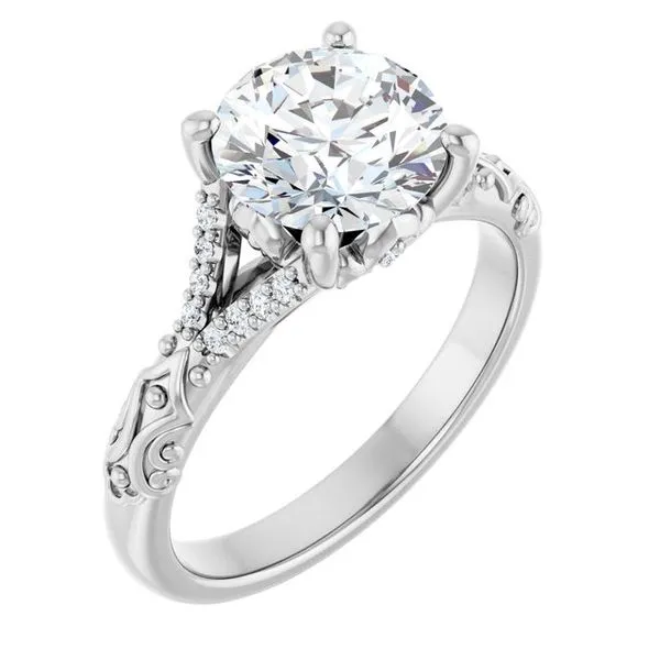 Solitaire Sculptural Engagement Ring Natale Jewelers Sewell, NJ