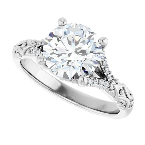 Solitaire Sculptural Engagement Ring Image 5 Natale Jewelers Sewell, NJ