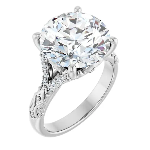 Solitaire Sculptural Engagement Ring Natale Jewelers Sewell, NJ