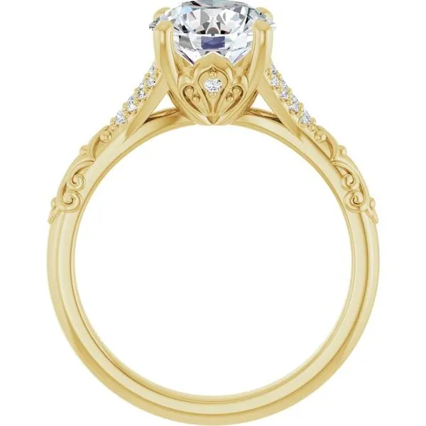 Solitaire Sculptural Engagement Ring Image 2 Berilian Jewelers Folsom, CA