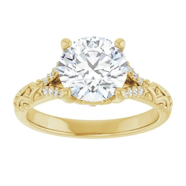 Solitaire Sculptural Engagement Ring Image 3 Natale Jewelers Sewell, NJ