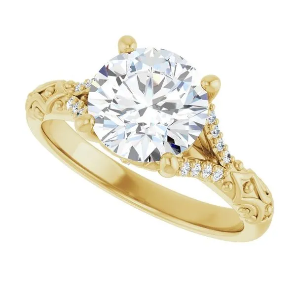 Solitaire Sculptural Engagement Ring Image 5 Natale Jewelers Sewell, NJ