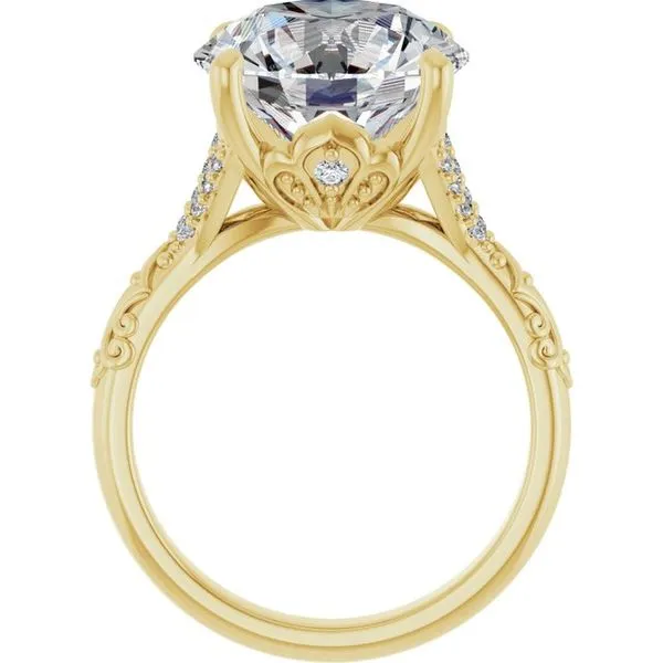 Solitaire Sculptural Engagement Ring Image 2 Natale Jewelers Sewell, NJ