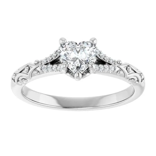 Solitaire Sculptural Engagement Ring Image 3 Natale Jewelers Sewell, NJ