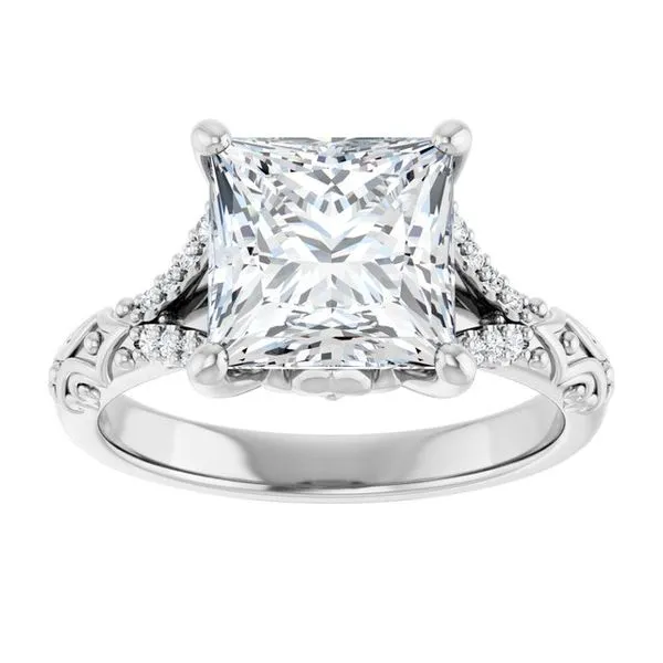 Solitaire Sculptural Engagement Ring Image 3 Natale Jewelers Sewell, NJ