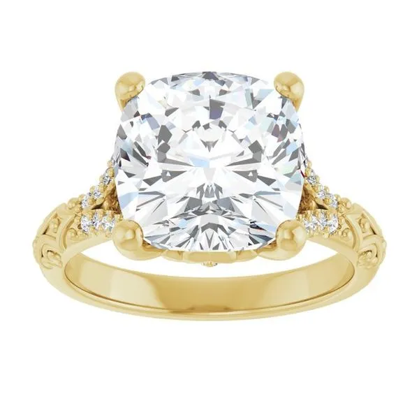 Solitaire Sculptural Engagement Ring Image 3 Natale Jewelers Sewell, NJ