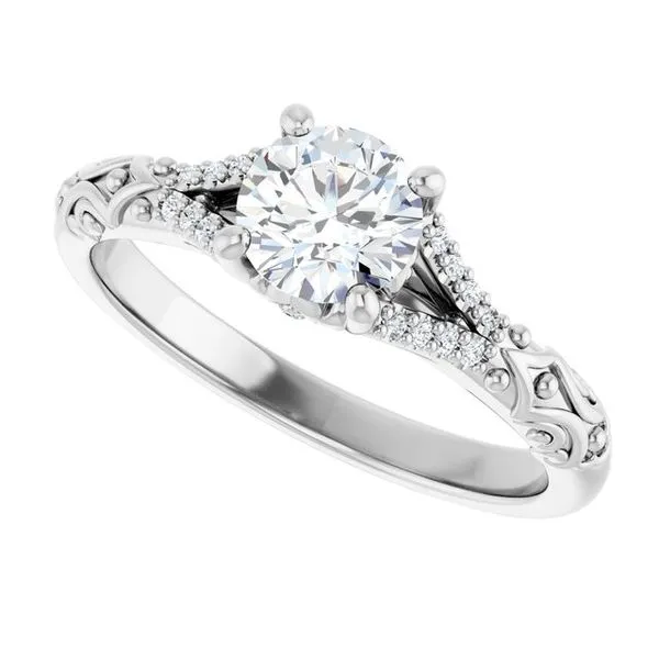 Solitaire Sculptural Engagement Ring Image 5 Natale Jewelers Sewell, NJ
