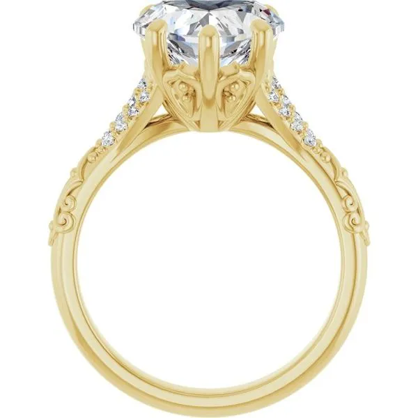 Solitaire Sculptural Engagement Ring Image 2 Natale Jewelers Sewell, NJ