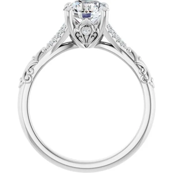 Solitaire Sculptural Engagement Ring Image 2 Natale Jewelers Sewell, NJ