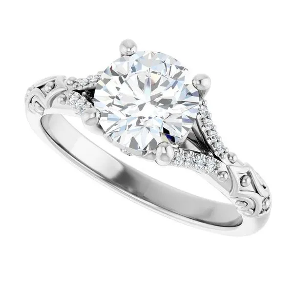 Solitaire Sculptural Engagement Ring Image 5 Natale Jewelers Sewell, NJ