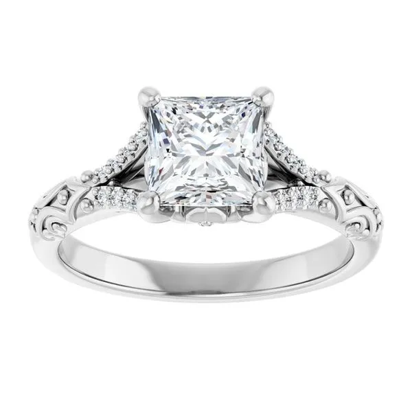 Solitaire Sculptural Engagement Ring Image 3 Natale Jewelers Sewell, NJ