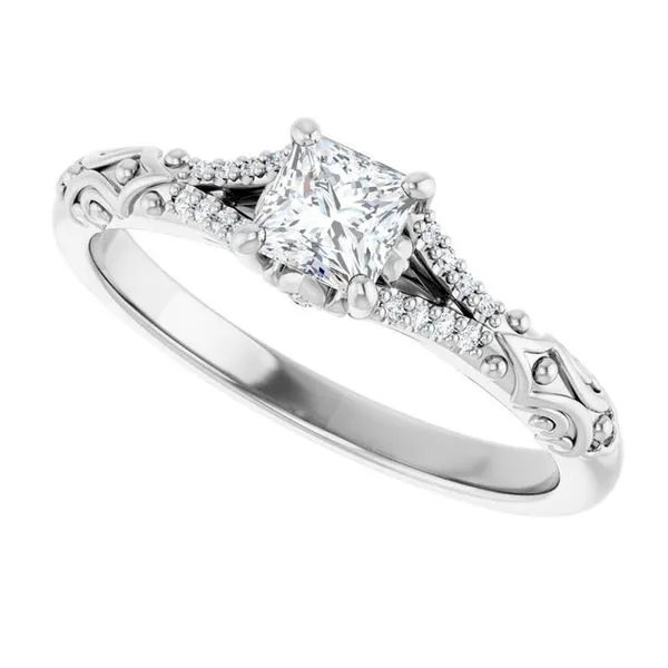 Solitaire Sculptural Engagement Ring Image 5 Natale Jewelers Sewell, NJ