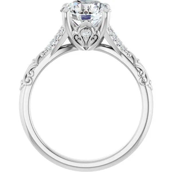 Solitaire Sculptural Engagement Ring Image 2 Natale Jewelers Sewell, NJ