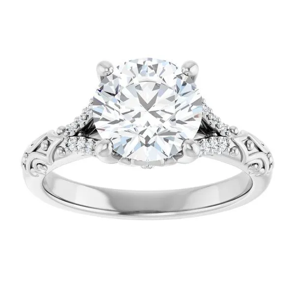 Solitaire Sculptural Engagement Ring Image 3 Natale Jewelers Sewell, NJ