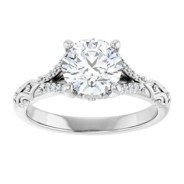 Solitaire Sculptural Engagement Ring Image 3 Natale Jewelers Sewell, NJ