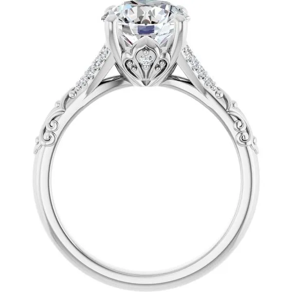 Solitaire Sculptural Engagement Ring Image 2 Berilian Jewelers Folsom, CA