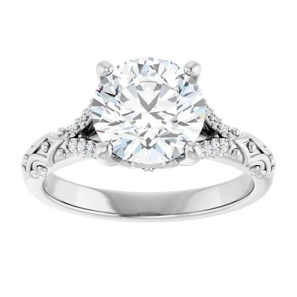 Solitaire Sculptural Engagement Ring Image 3 Berilian Jewelers Folsom, CA