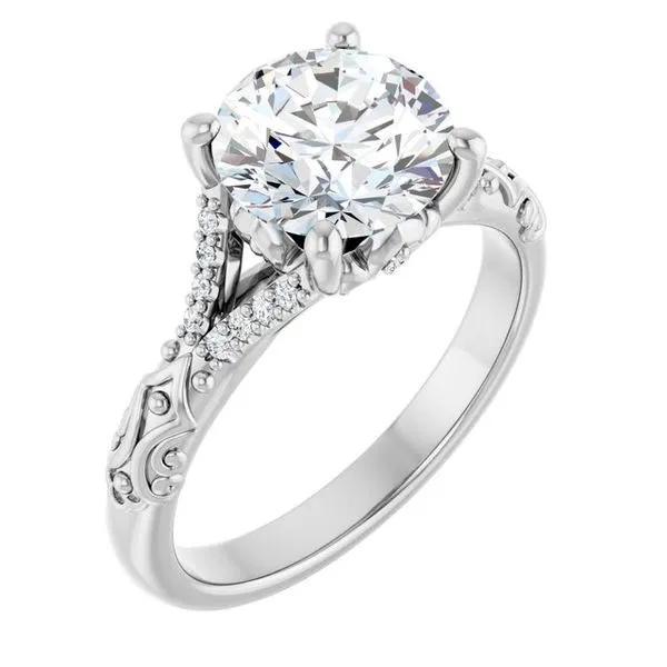 Solitaire Sculptural Engagement Ring Berilian Jewelers Folsom, CA