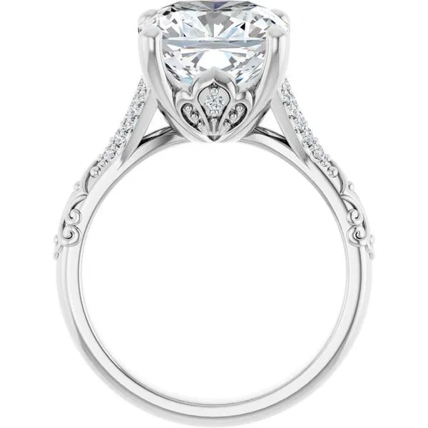 Solitaire Sculptural Engagement Ring Image 2 Natale Jewelers Sewell, NJ