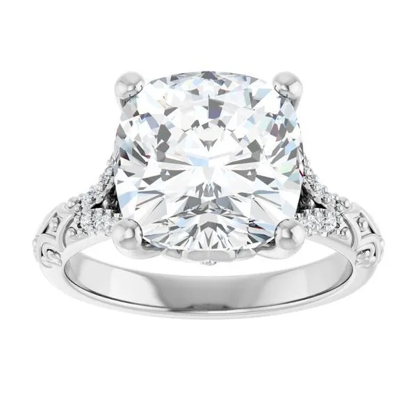 Solitaire Sculptural Engagement Ring Image 3 Natale Jewelers Sewell, NJ