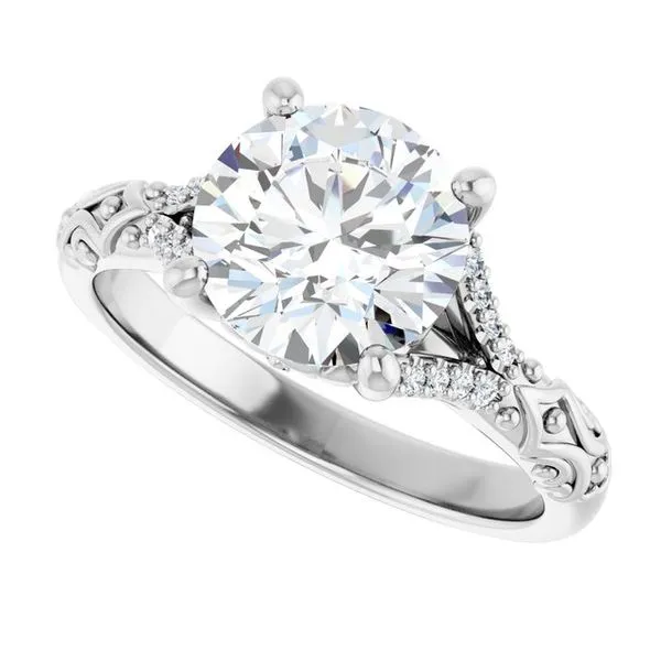 Solitaire Sculptural Engagement Ring Image 5 Natale Jewelers Sewell, NJ