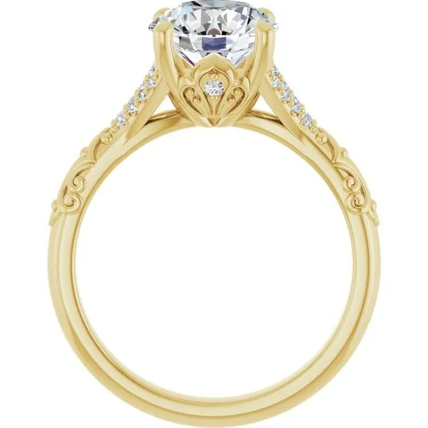 Solitaire Sculptural Engagement Ring Image 2 Natale Jewelers Sewell, NJ