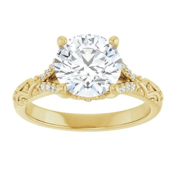Solitaire Sculptural Engagement Ring Image 3 Natale Jewelers Sewell, NJ