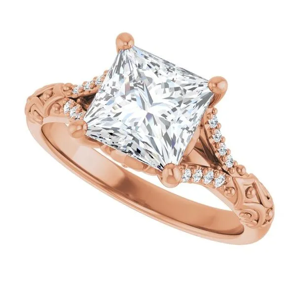 Solitaire Sculptural Engagement Ring Image 5 Natale Jewelers Sewell, NJ