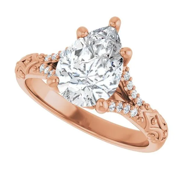 Solitaire Sculptural Engagement Ring Image 5 Natale Jewelers Sewell, NJ