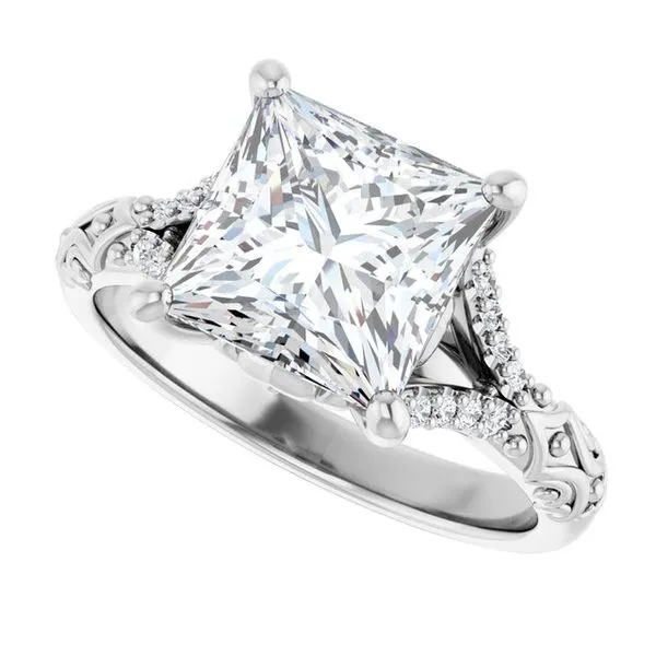 Solitaire Sculptural Engagement Ring Image 5 Natale Jewelers Sewell, NJ