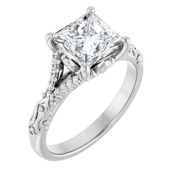 Solitaire Sculptural Engagement Ring Natale Jewelers Sewell, NJ