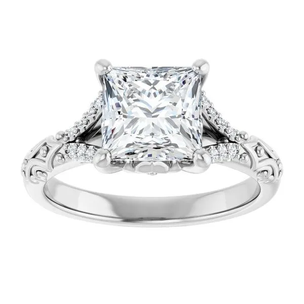 Solitaire Sculptural Engagement Ring Image 3 Natale Jewelers Sewell, NJ