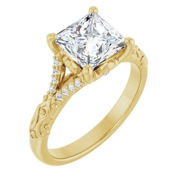Solitaire Sculptural Engagement Ring Berilian Jewelers Folsom, CA
