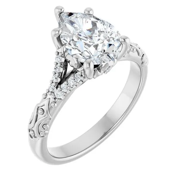 Solitaire Sculptural Engagement Ring Berilian Jewelers Folsom, CA